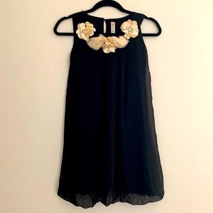 Kids Black Dress With Flowers